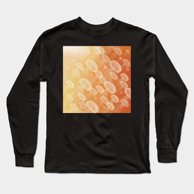 The group of Jellyfish is swimming upwards to the surface Long Sleeve T-Shirt by marina63